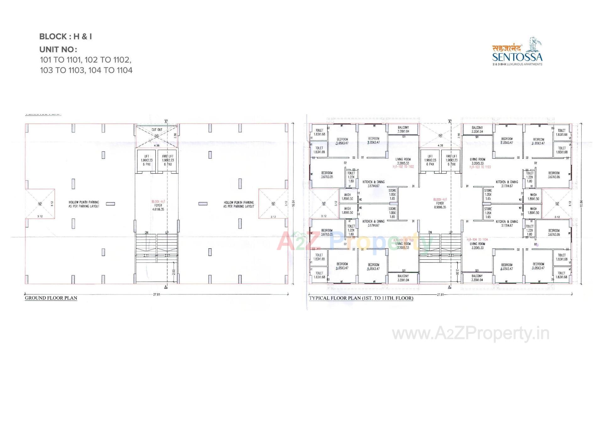 Layout of real estate project Sahjanand Sentossa located at Pethapur, Gandhinagar, Gujarat
