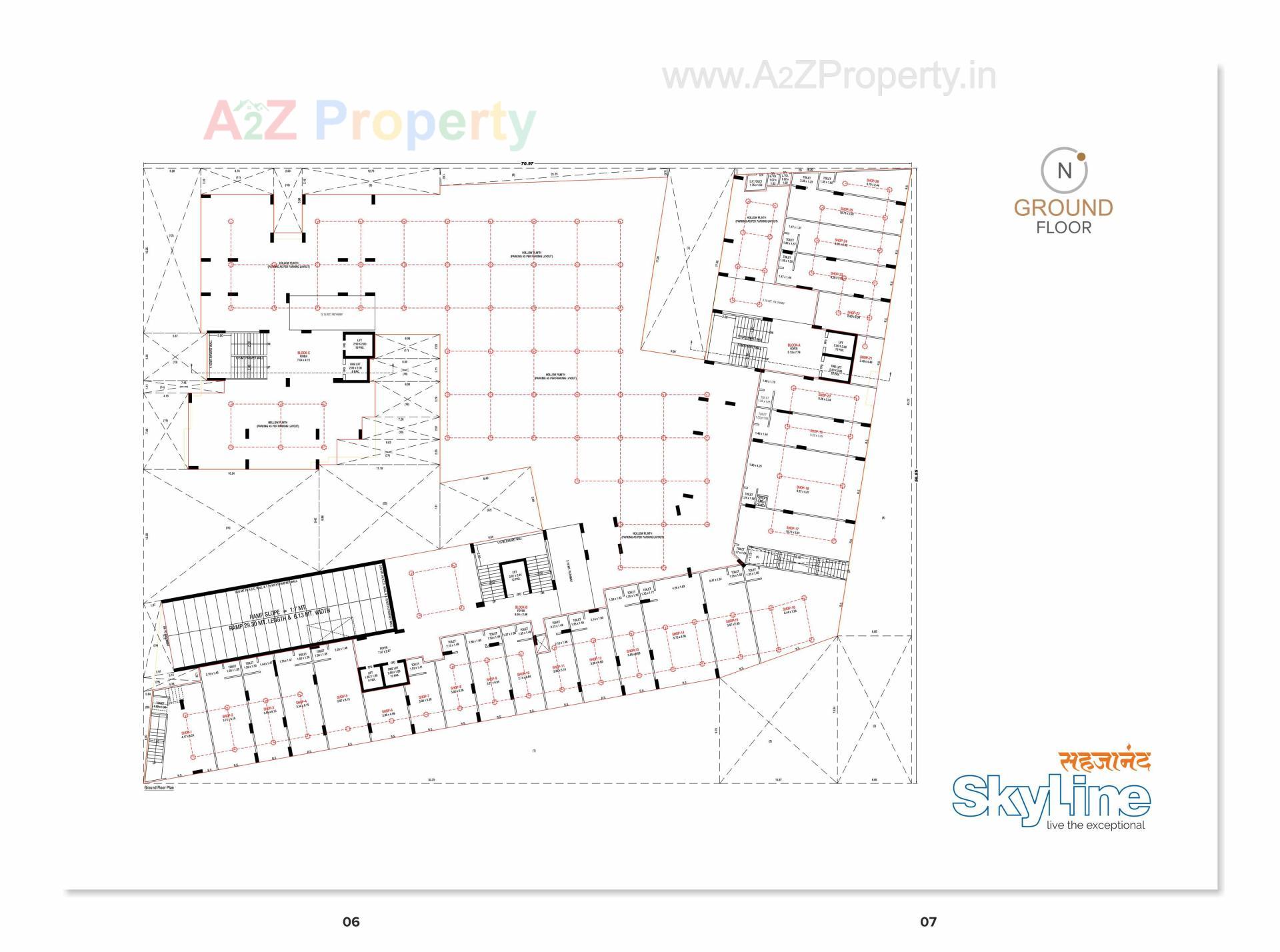 Layout of real estate project Sahjanand Skyline located at Vavol, Gandhinagar, Gujarat