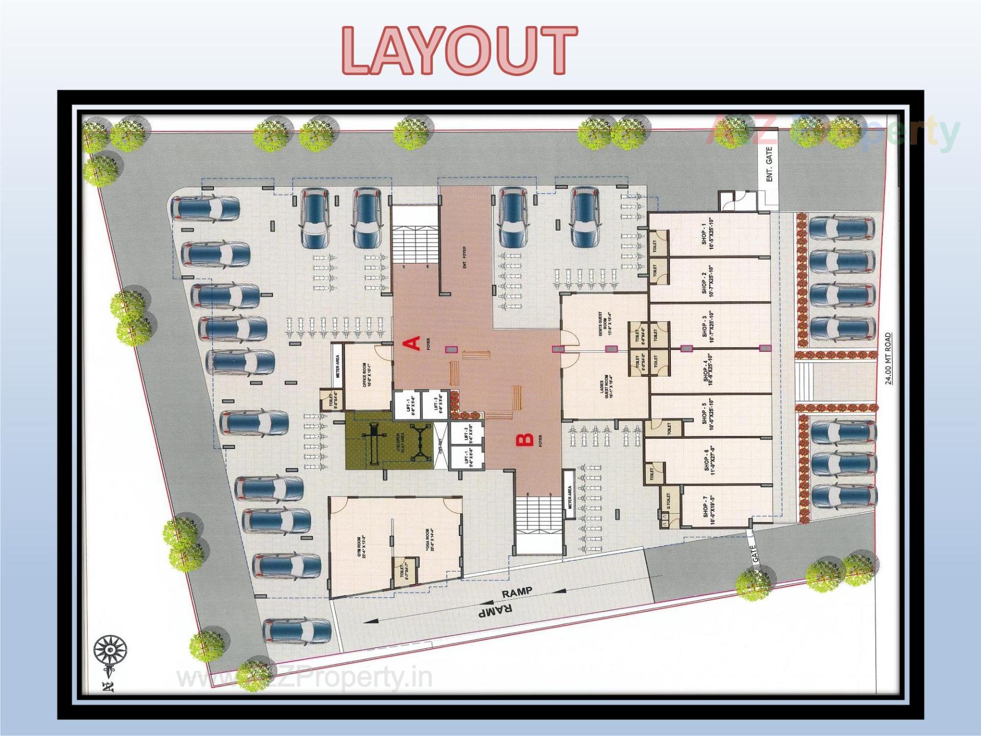 Layout of real estate project Sai Flora located at Chiloda, Gandhinagar, Gujarat