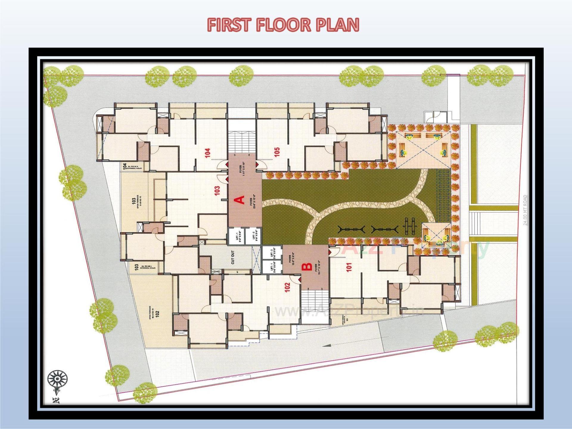 Layout of real estate project Sai Flora located at Chiloda, Gandhinagar, Gujarat