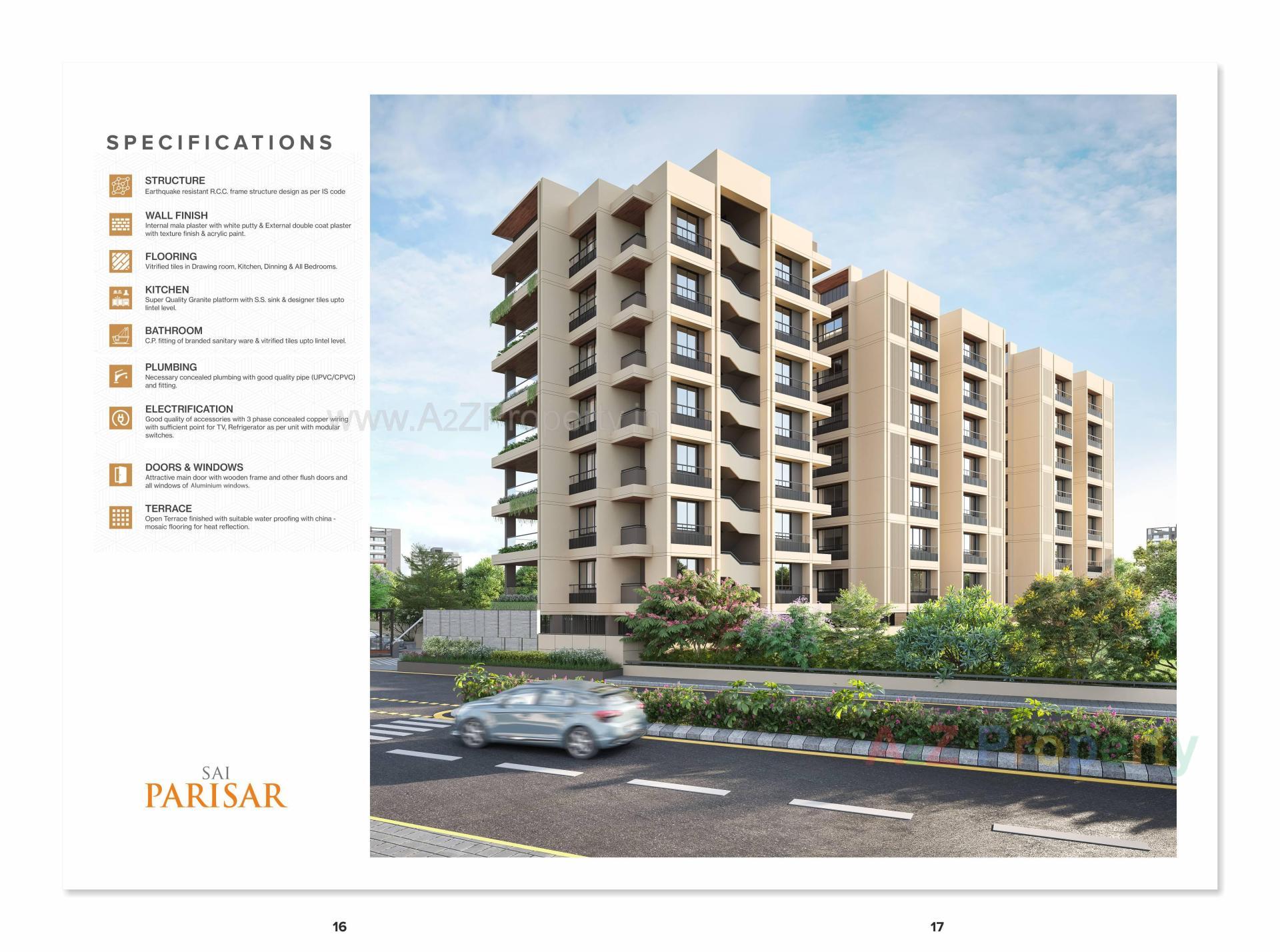 3D Elevation of real estate project Sai Parisar located at Chiloda, Gandhinagar, Gujarat