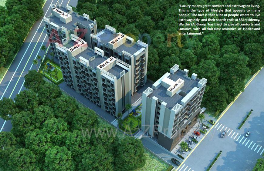3D Elevation of real estate project Sai Residency` located at Chiloda, Gandhinagar, Gujarat