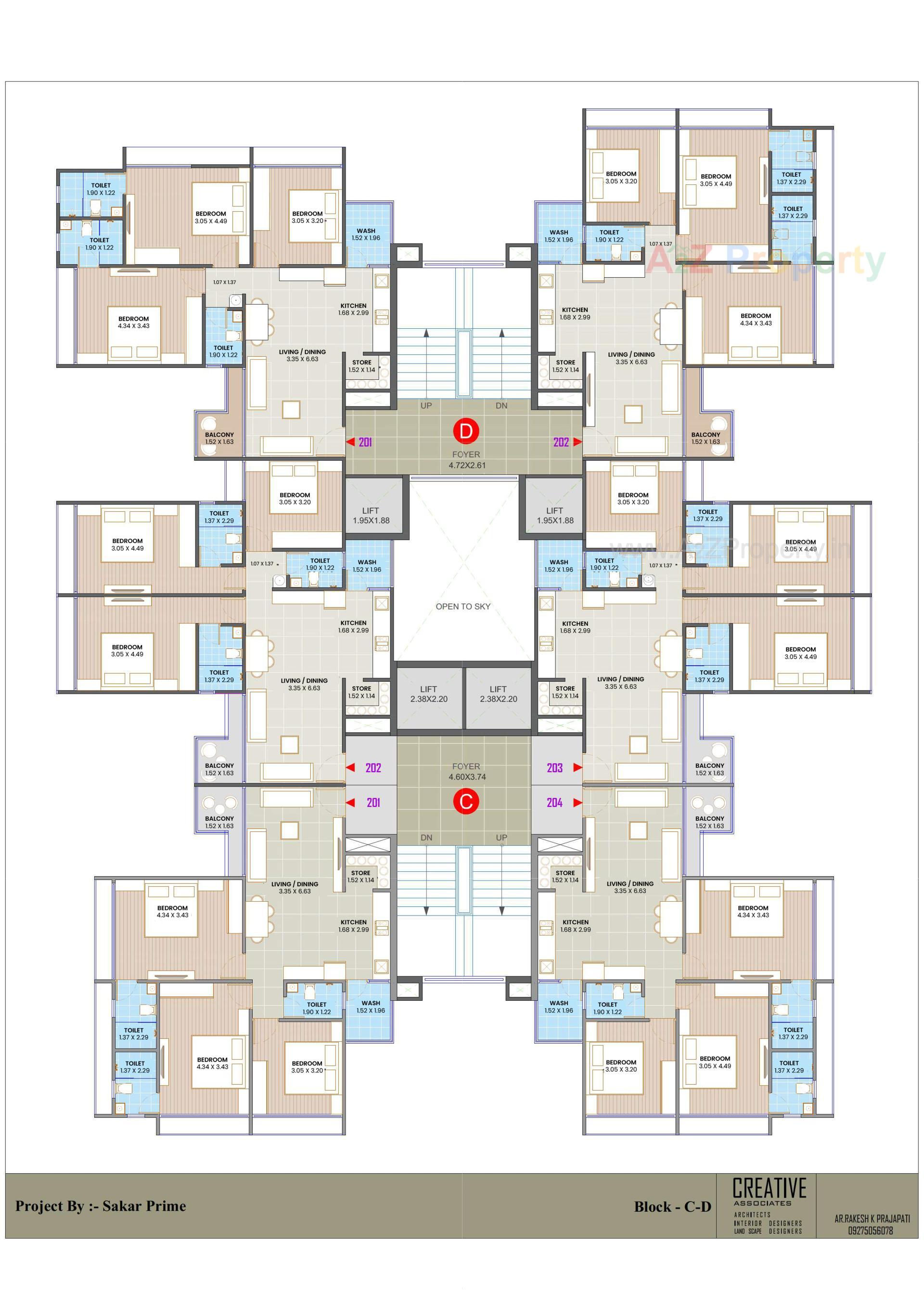 Layout of real estate project Sakar Prime located at Zundal, Gandhinagar, Gujarat