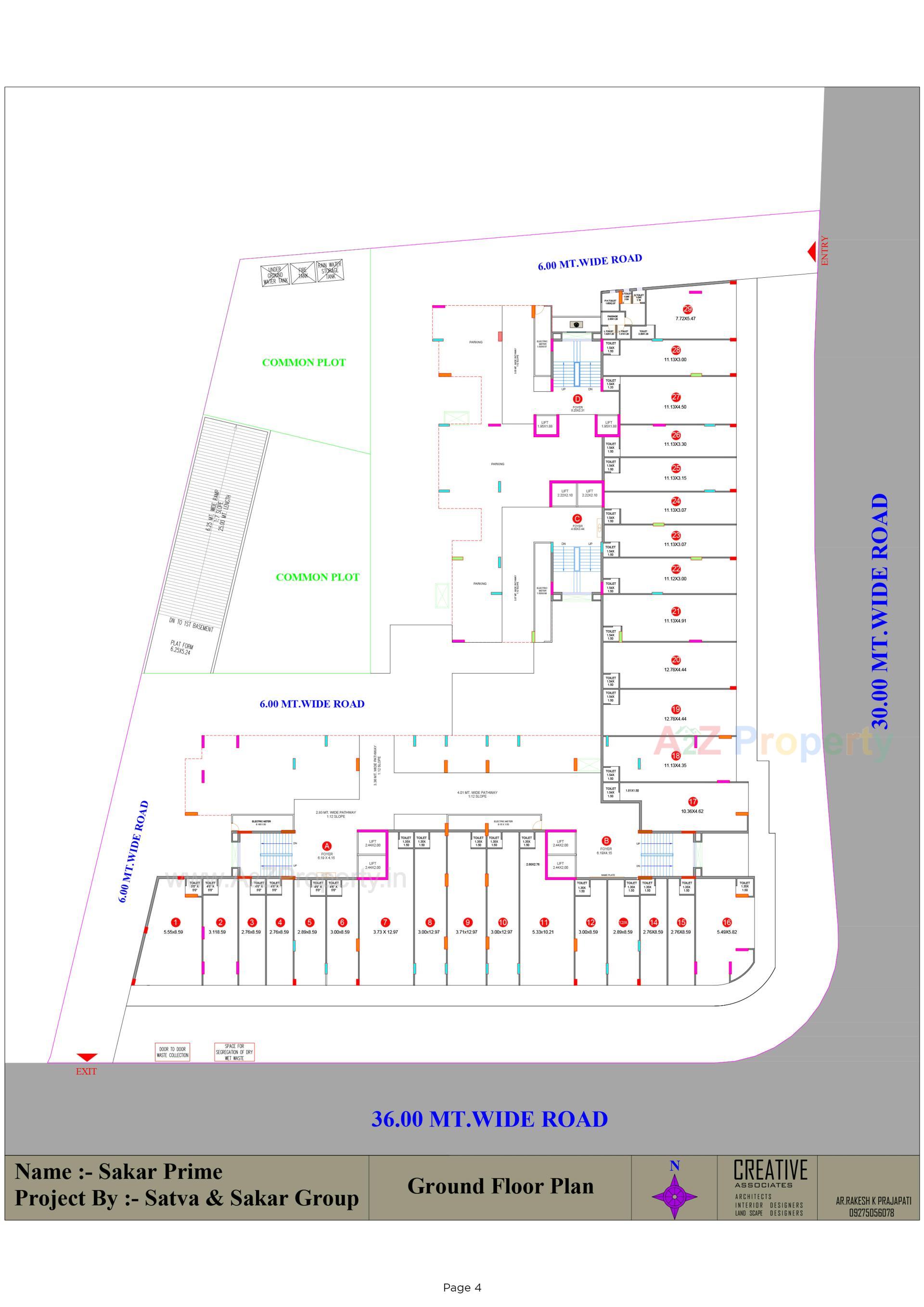 Layout of real estate project Sakar Prime located at Zundal, Gandhinagar, Gujarat