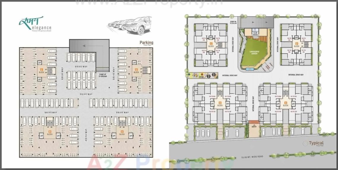 Layout of real estate project Samay Elegance located at Koba, Gandhinagar, Gujarat
