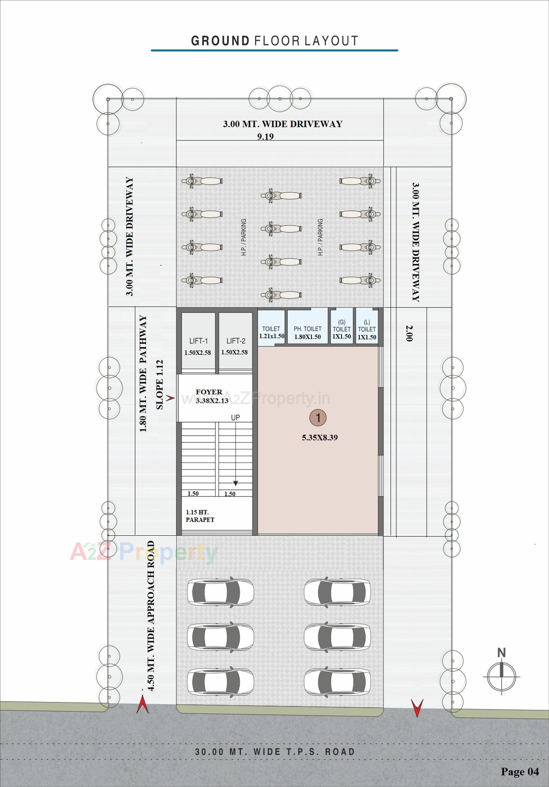 Layout of real estate project Sanay 70 located at Zundal, Gandhinagar, Gujarat