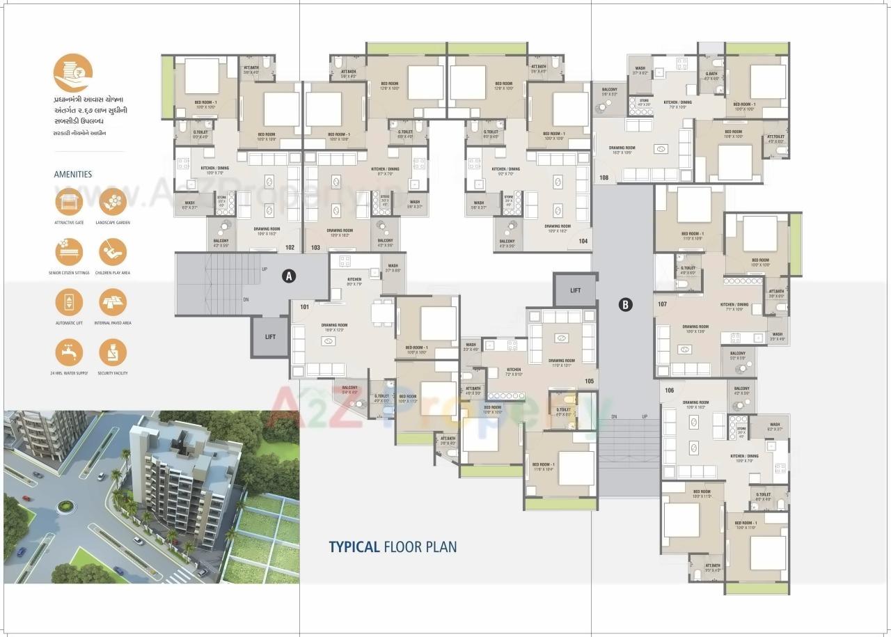 Layout of real estate project Sanidhya Square located at Chiloda, Gandhinagar, Gujarat
