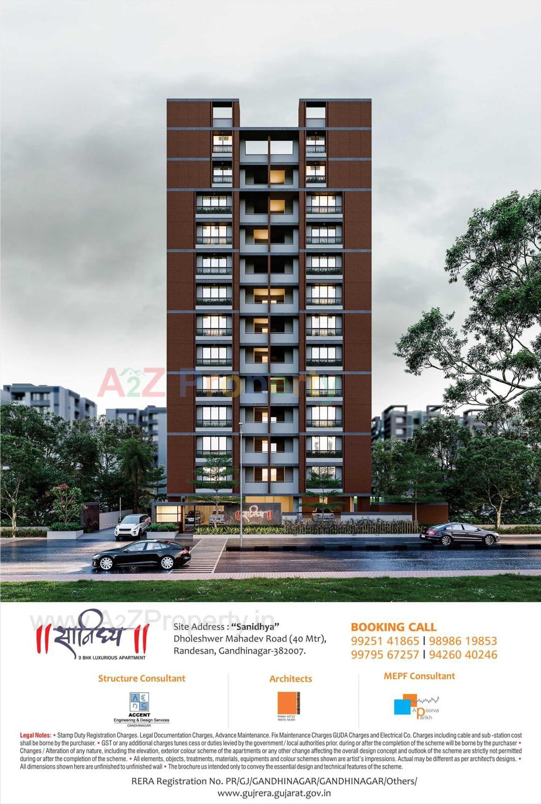 3D Elevation of real estate project Sanidhya located at Gandhinagar, Gandhinagar, Gujarat