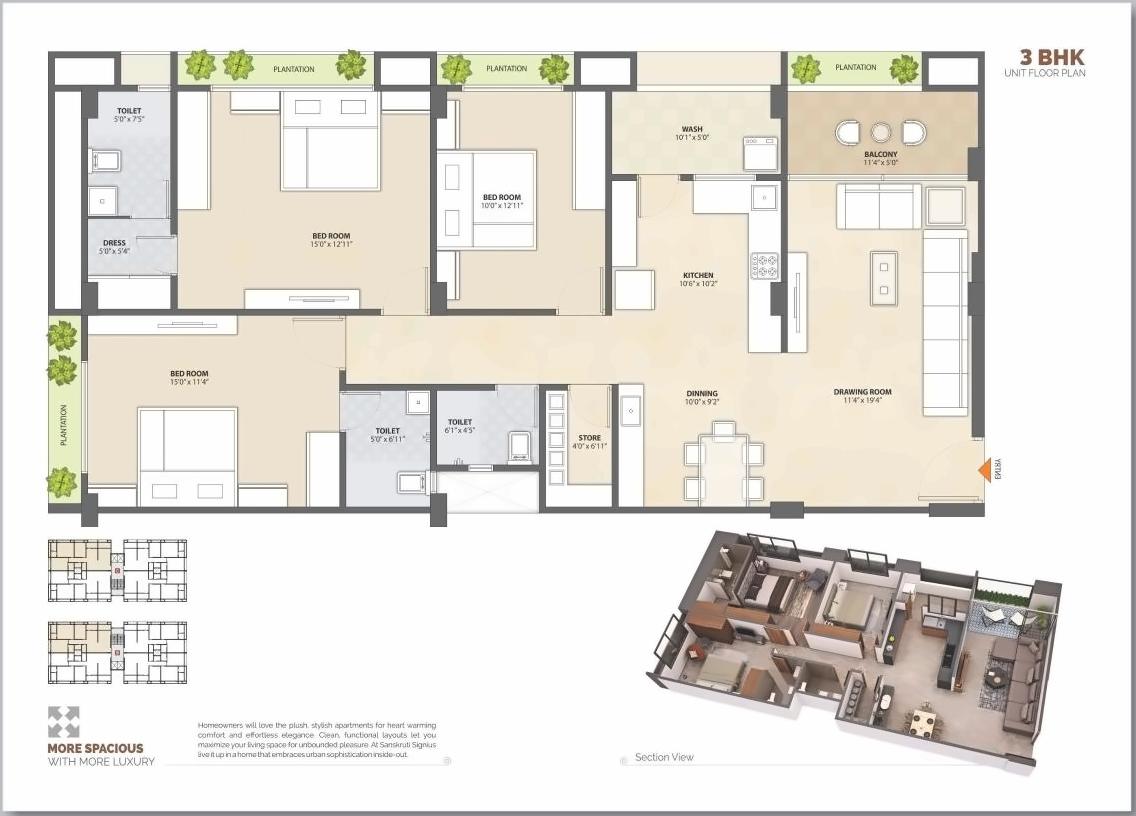Layout of real estate project Sanskruti Signius located at Sargasan, Gandhinagar, Gujarat