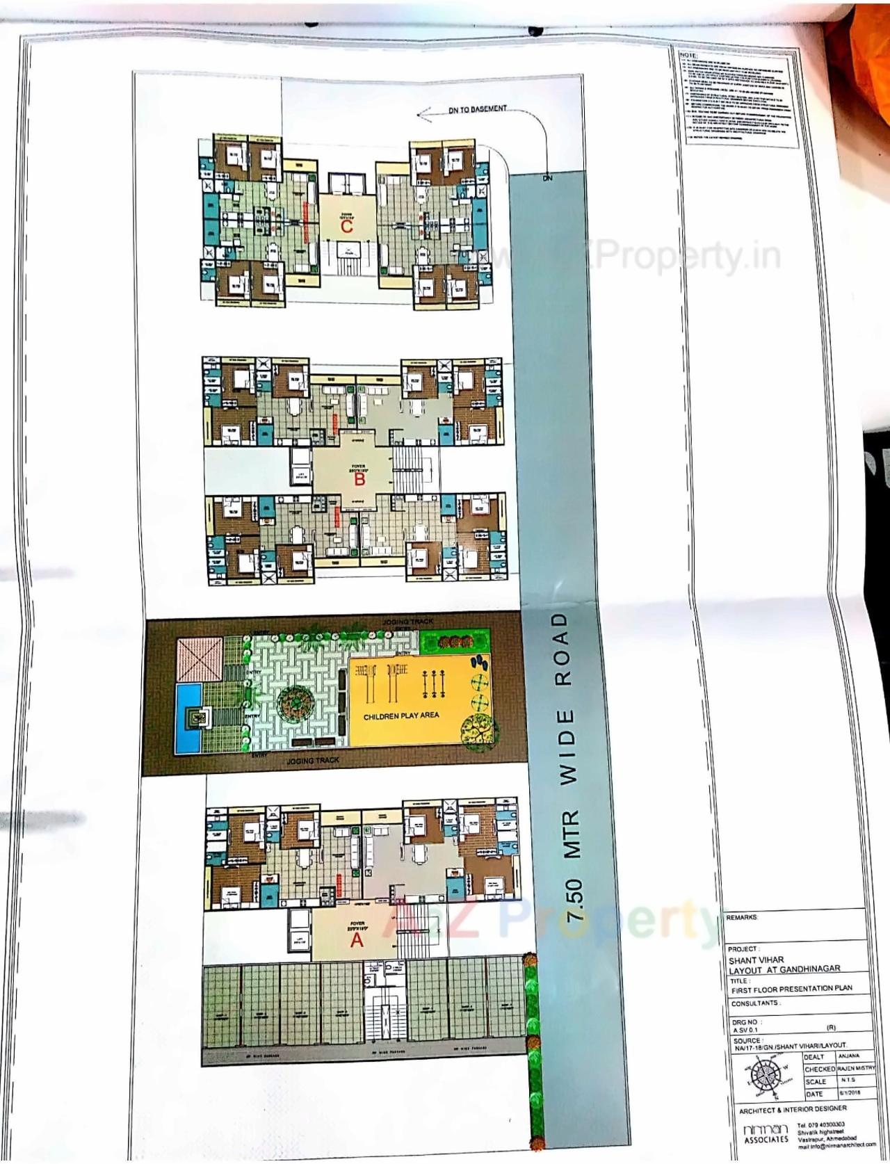 Layout of real estate project Sant Vihar located at Koba, Gandhinagar, Gujarat