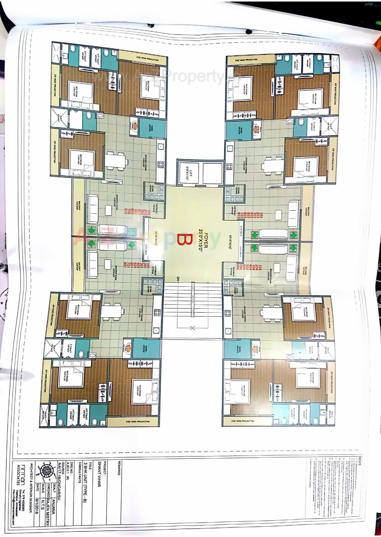 Layout of real estate project Sant Vihar located at Koba, Gandhinagar, Gujarat