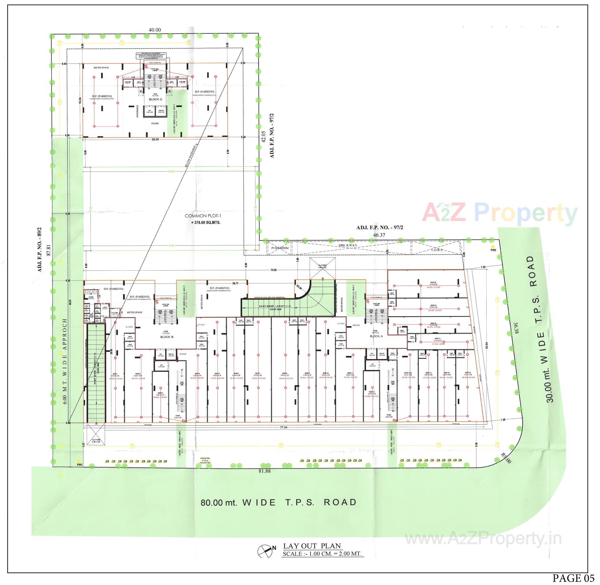 Layout of real estate project Santvihar located at Koba, Gandhinagar, Gujarat