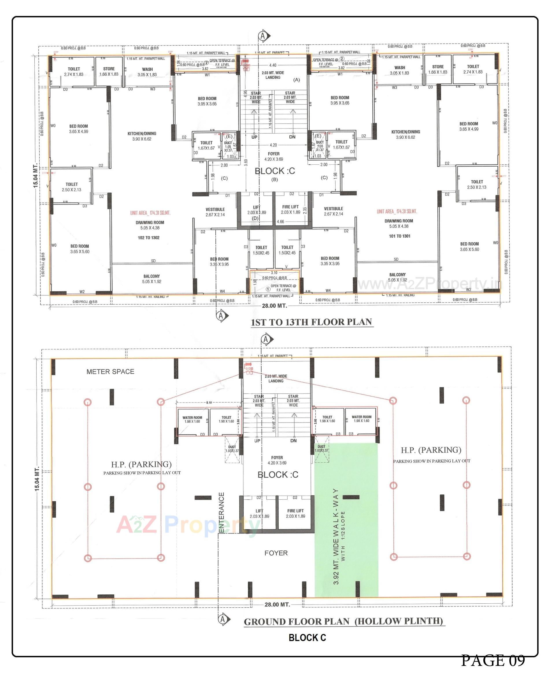 Layout of real estate project Santvihar located at Koba, Gandhinagar, Gujarat