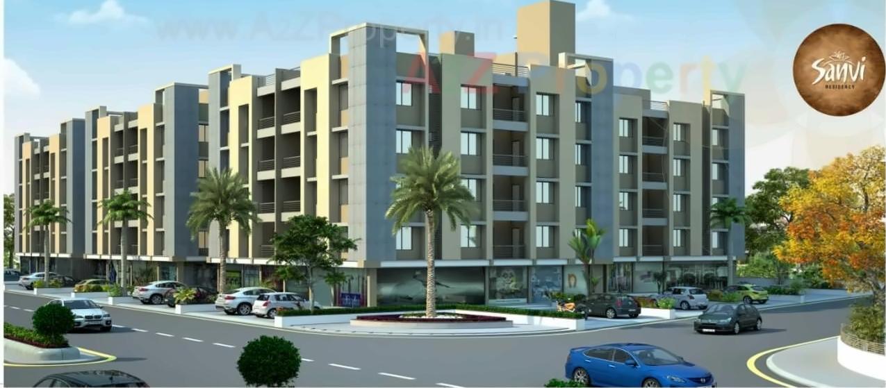 3D Elevation of real estate project Sanvi Residency located at Dehgam, Gandhinagar, Gujarat