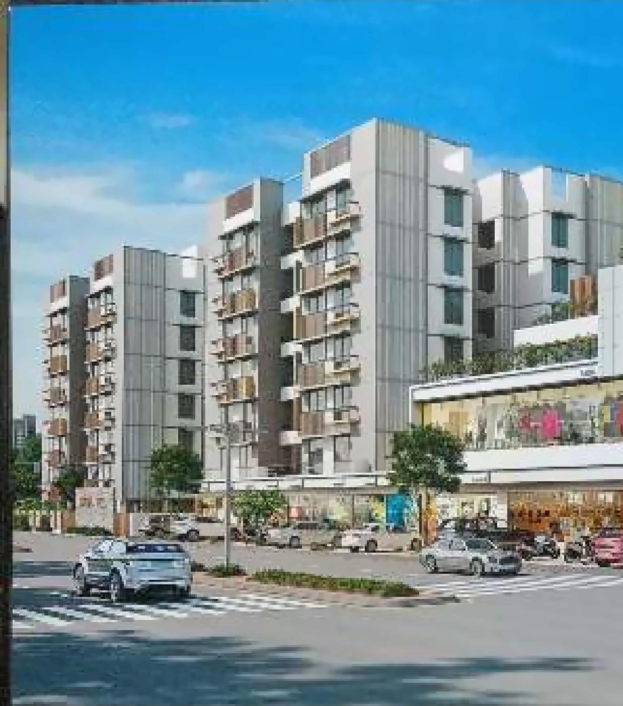 3D Elevation of real estate project Saral Altezza located at Chandkheda, Gandhinagar, Gujarat