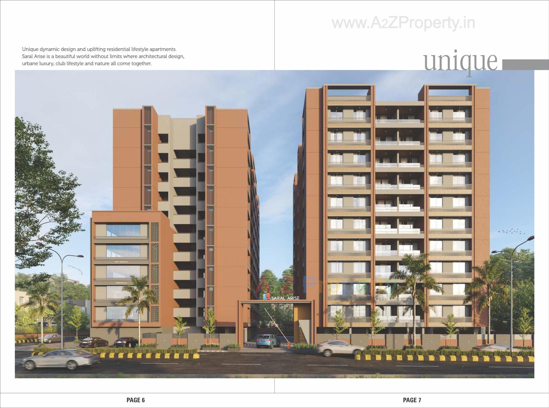 3D Elevation of real estate project Saral Arise Signature Avenue located at Pethapur, Gandhinagar, Gujarat