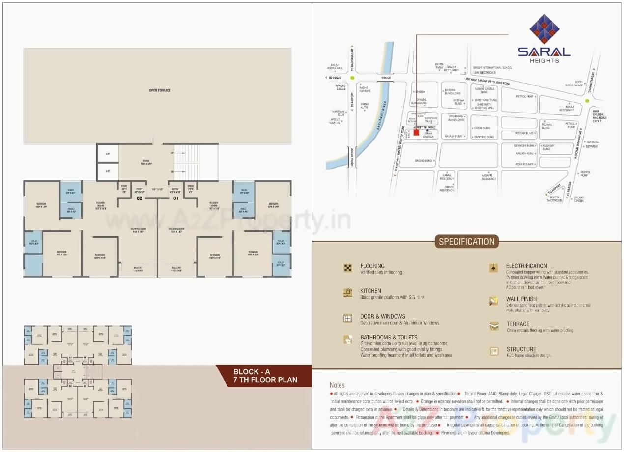 Layout of real estate project Saral Heights located at Nanachiloda, Gandhinagar, Gujarat