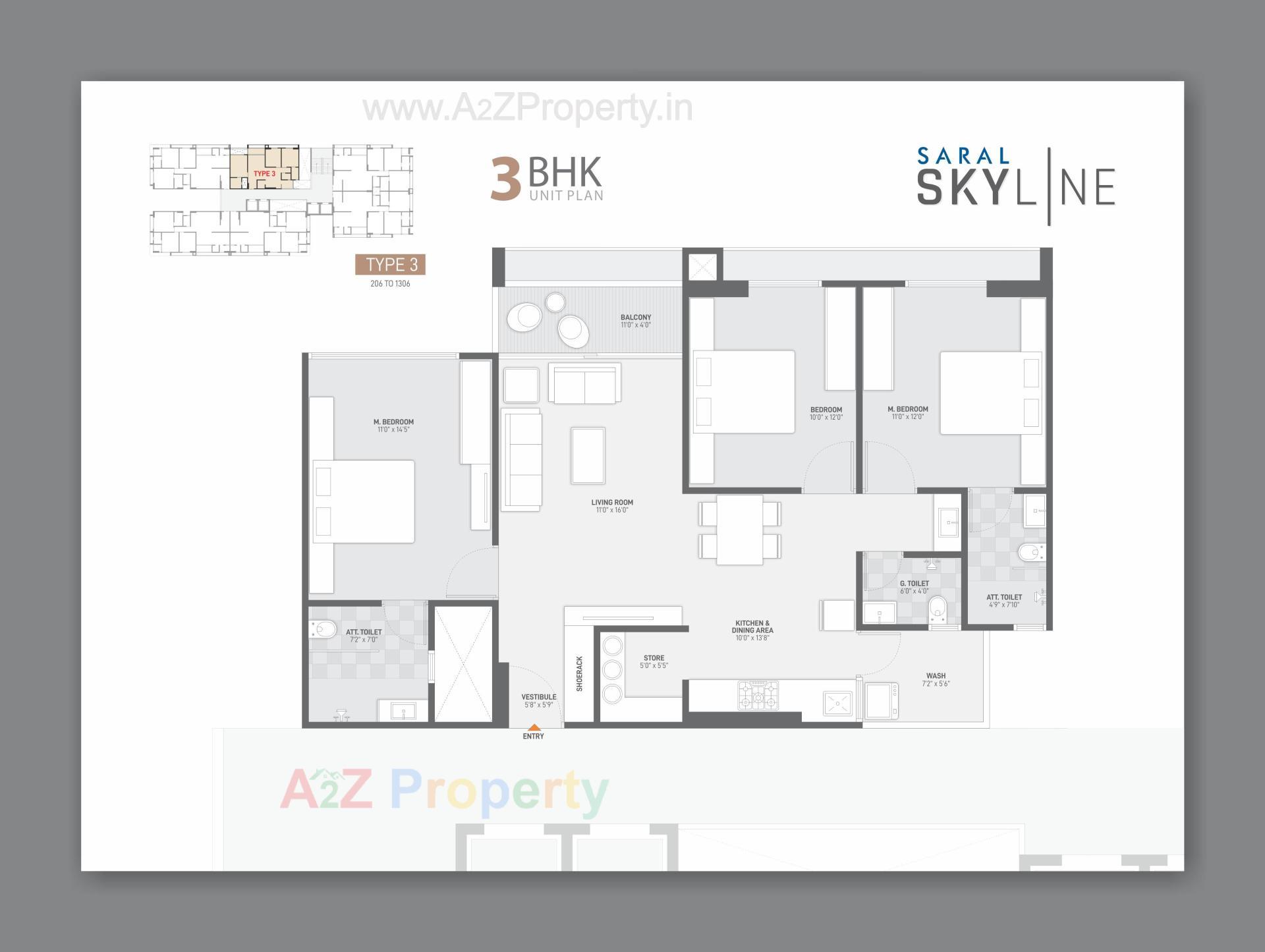 Layout of real estate project Saral Skyline located at Kudasan, Gandhinagar, Gujarat