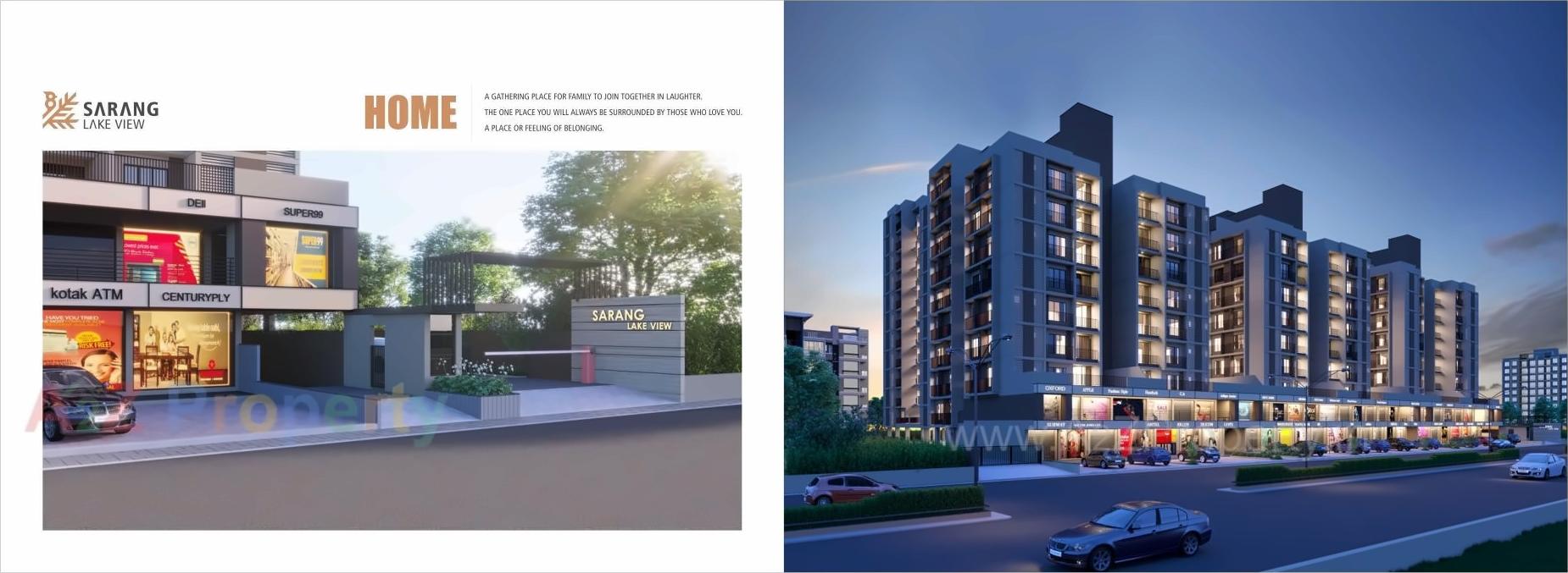 3D Elevation of real estate project Sarang Lakeview located at Khoraj, Gandhinagar, Gujarat