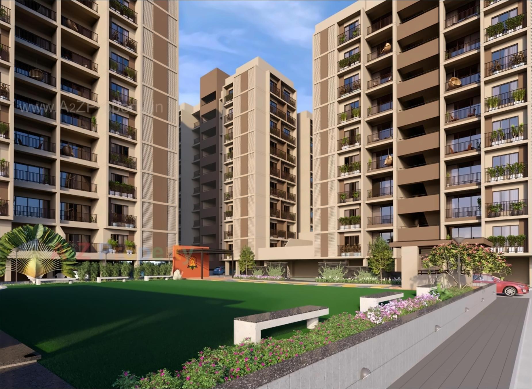 3D Elevation of real estate project Sarang Lakeview located at Khoraj, Gandhinagar, Gujarat