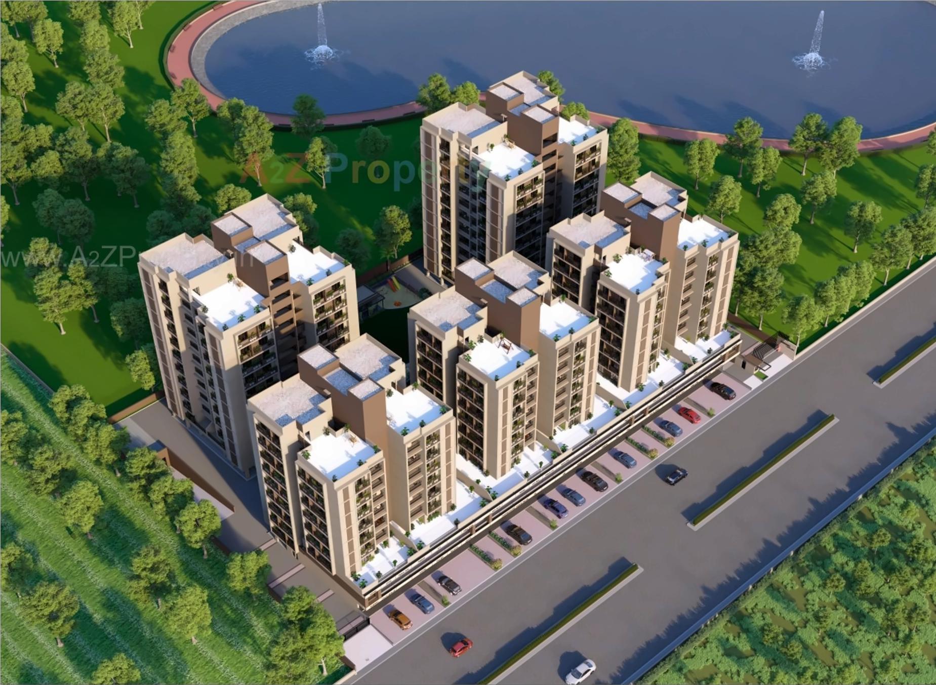 3D Elevation of real estate project Sarang Lakeview located at Khoraj, Gandhinagar, Gujarat