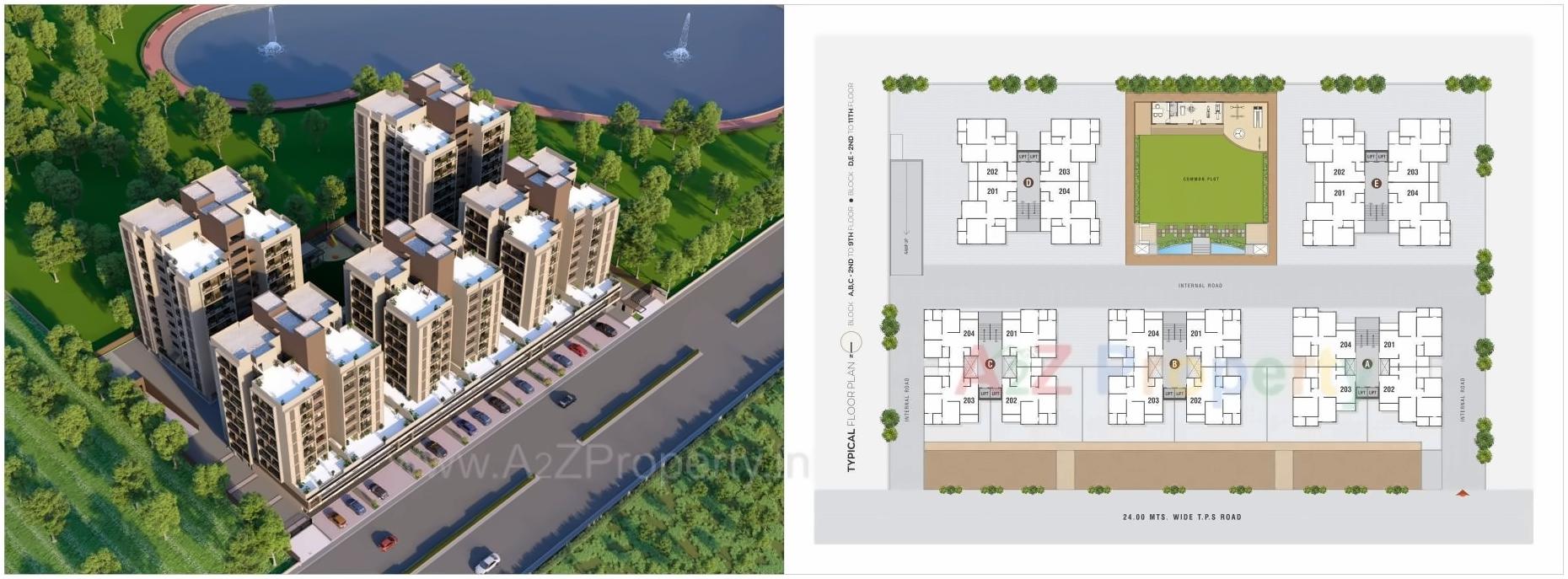Layout of real estate project Sarang Lakeview located at Khoraj, Gandhinagar, Gujarat