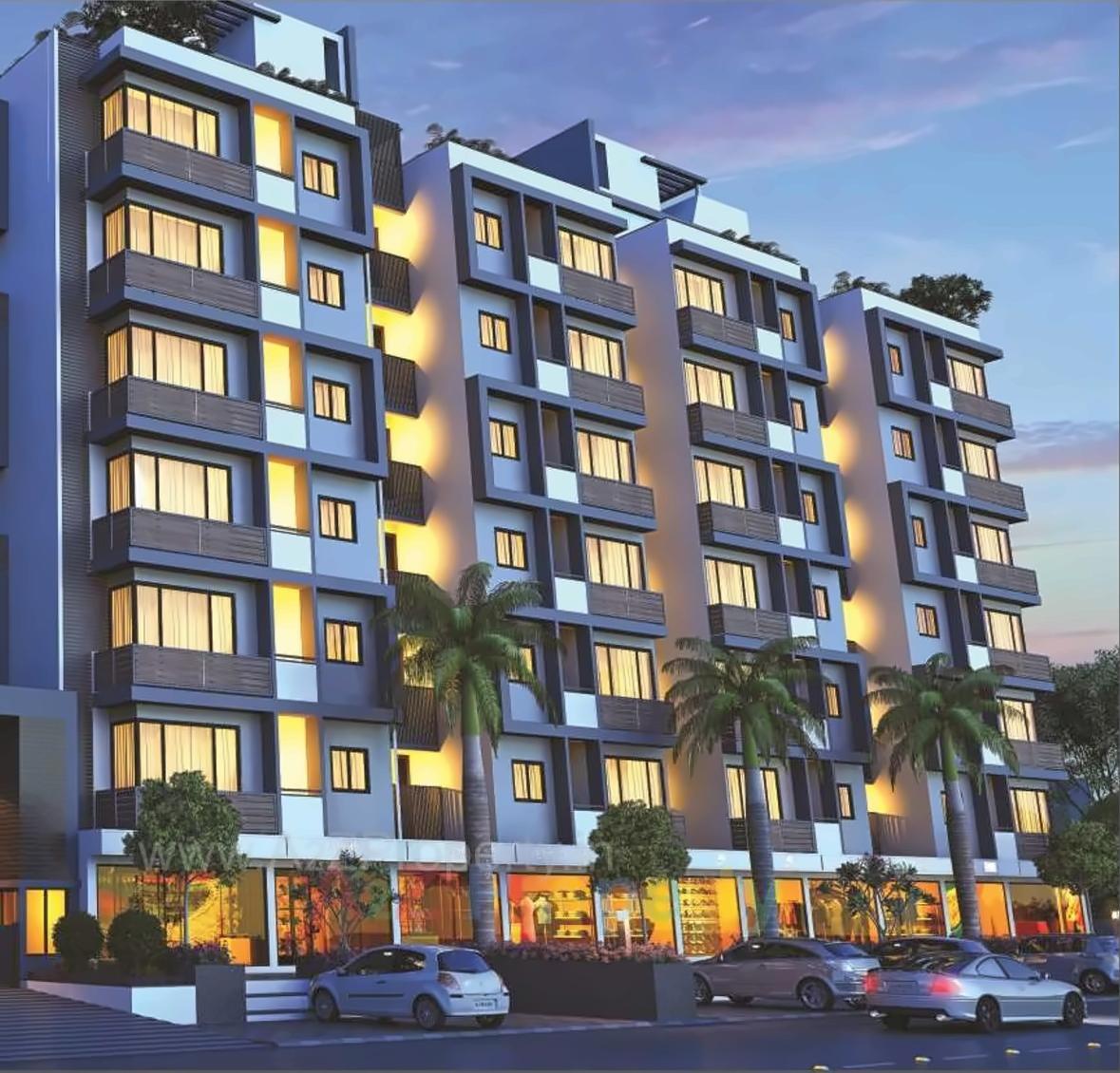 3D Elevation of real estate project Sarthak Era located at Tarapur, Gandhinagar, Gujarat