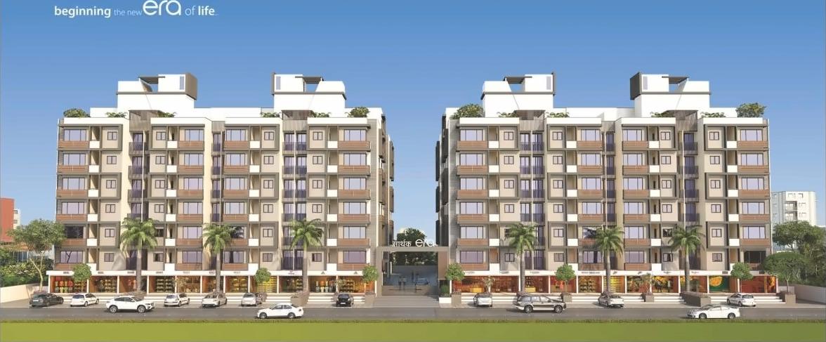 3D Elevation of real estate project Sarthak Era located at Tarapur, Gandhinagar, Gujarat