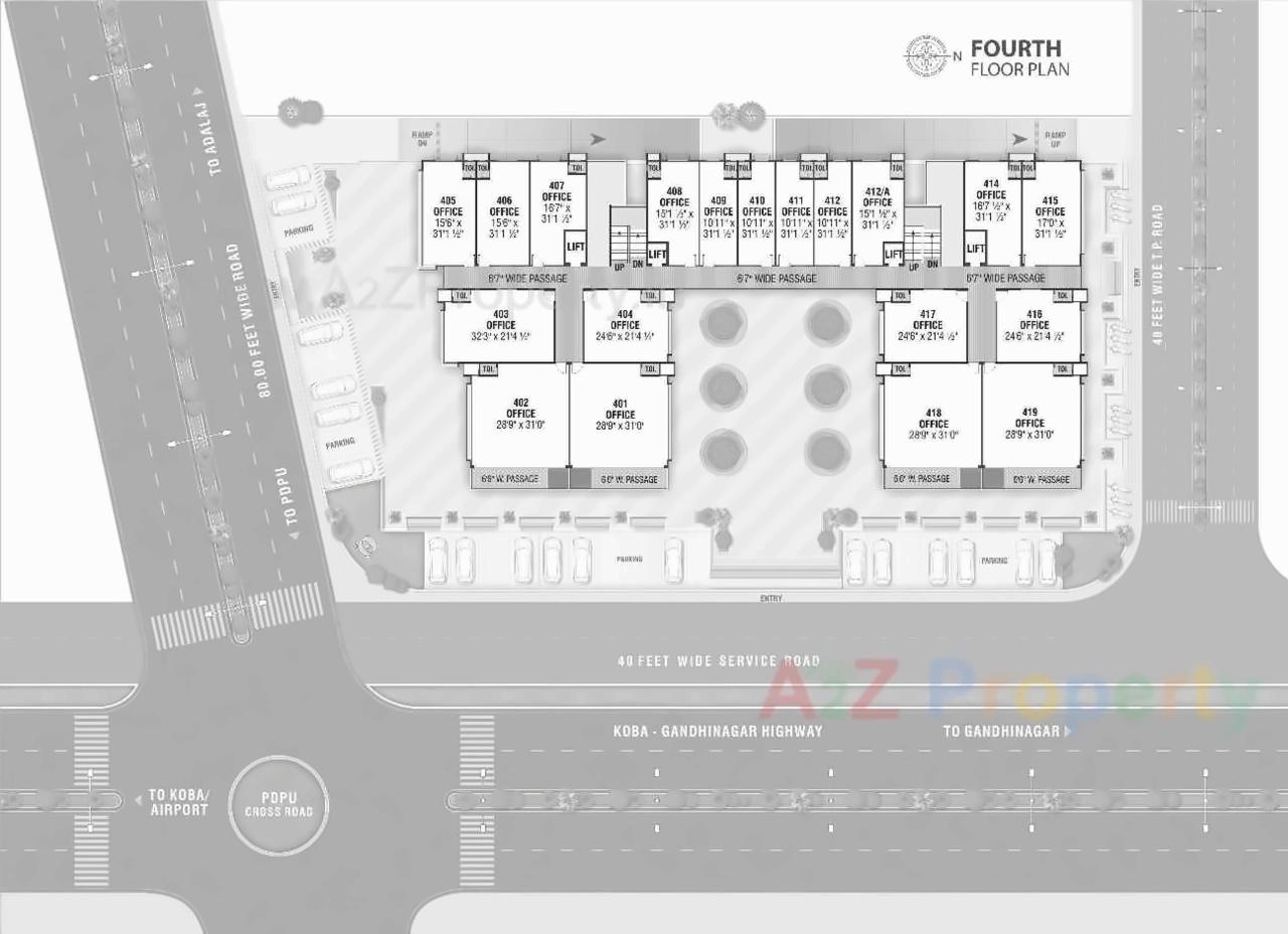 Layout of real estate project Sarthak Pulse Mall located at Kudasan, Gandhinagar, Gujarat