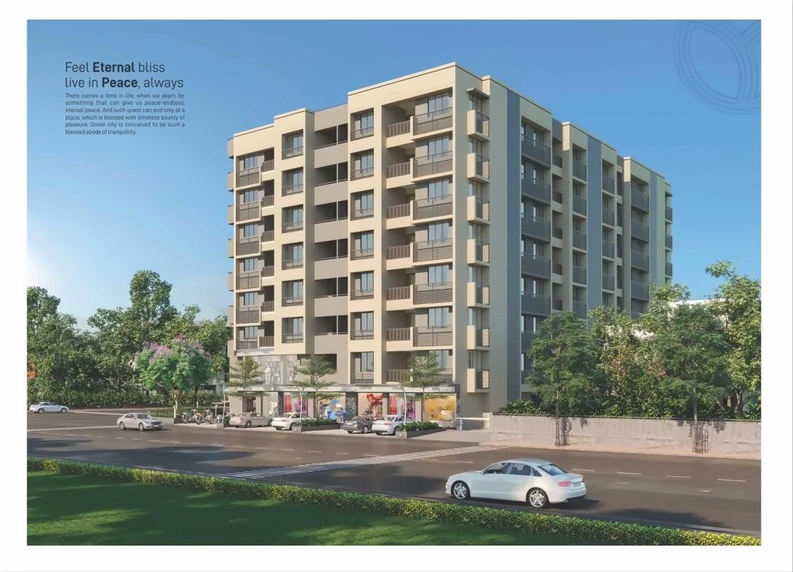 3D Elevation of real estate project Sarthak Serenity located at Kudasan, Gandhinagar, Gujarat
