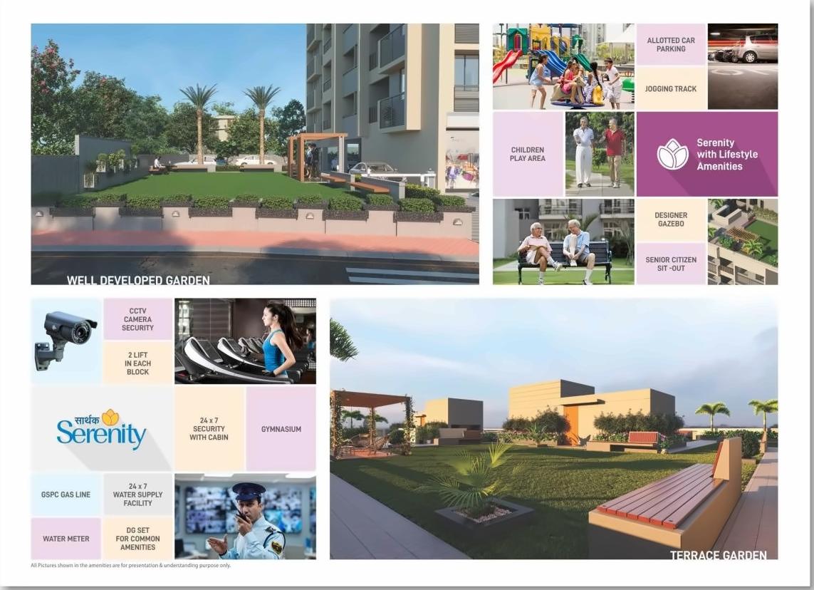 3D Elevation of real estate project Sarthak Serenity located at Kudasan, Gandhinagar, Gujarat