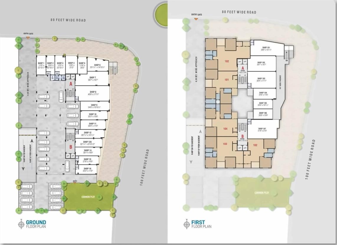Layout of real estate project Sarthak Serenity located at Kudasan, Gandhinagar, Gujarat
