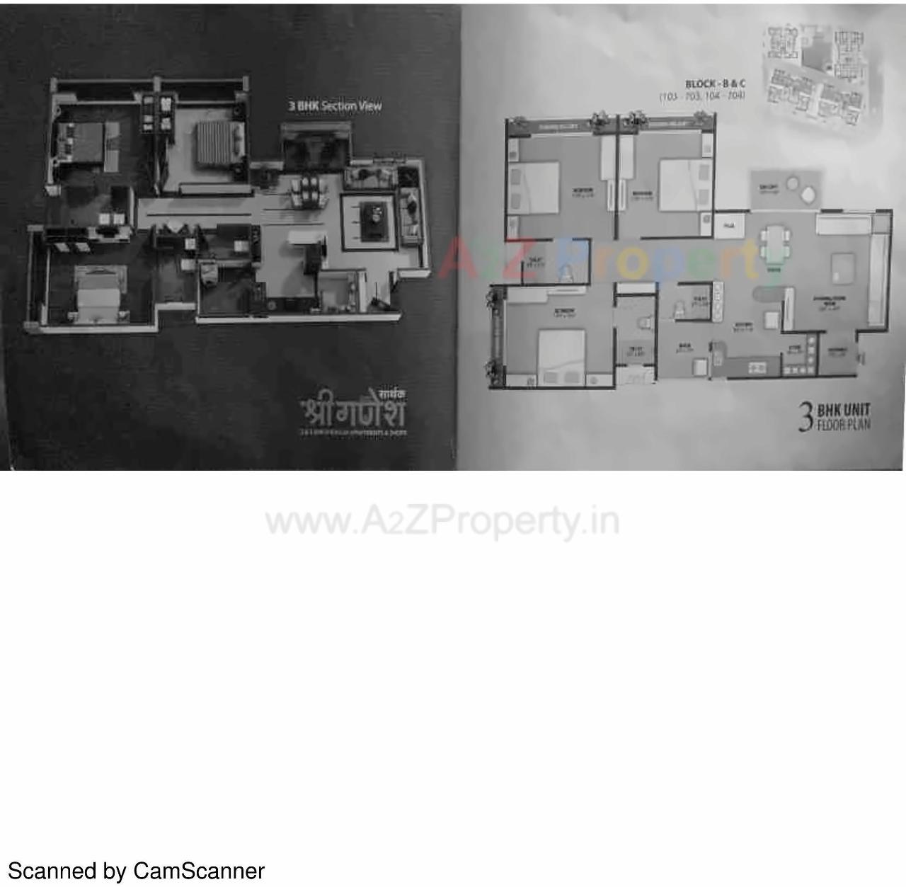 Layout of real estate project Sarthak Shree Ganesh located at Koba, Gandhinagar, Gujarat