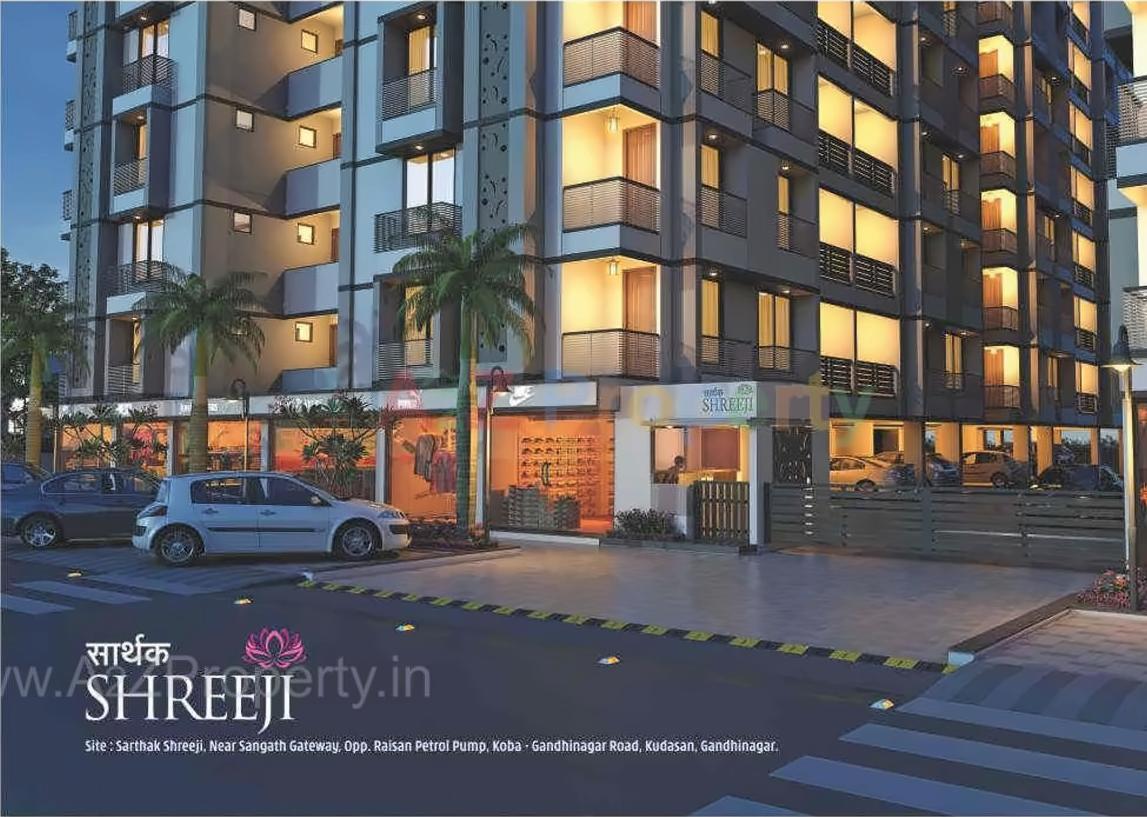3D Elevation of real estate project Sarthak Shreeji located at Kudasan, Gandhinagar, Gujarat