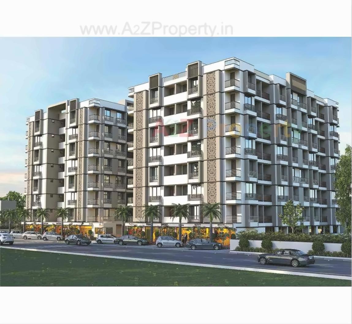 3D Elevation of real estate project Sarthak Shreeji located at Kudasan, Gandhinagar, Gujarat