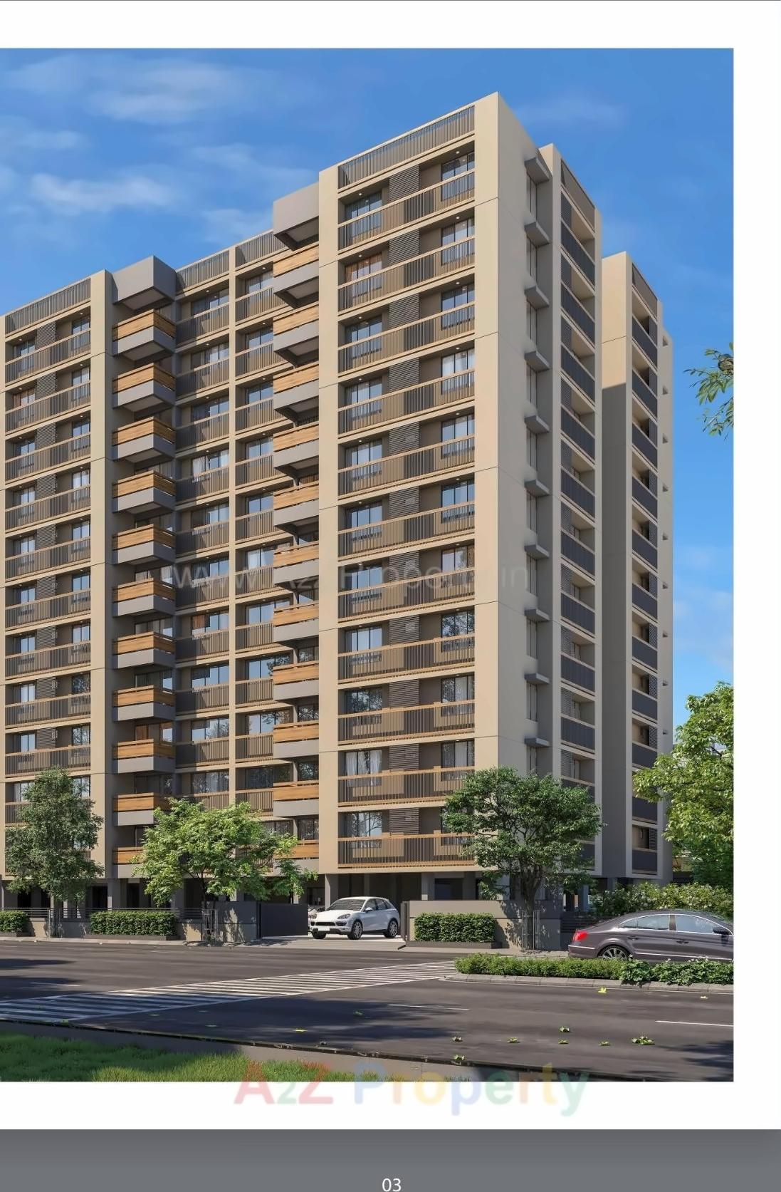 3D Elevation of real estate project Sarthak Shrinand located at Kudasan, Gandhinagar, Gujarat