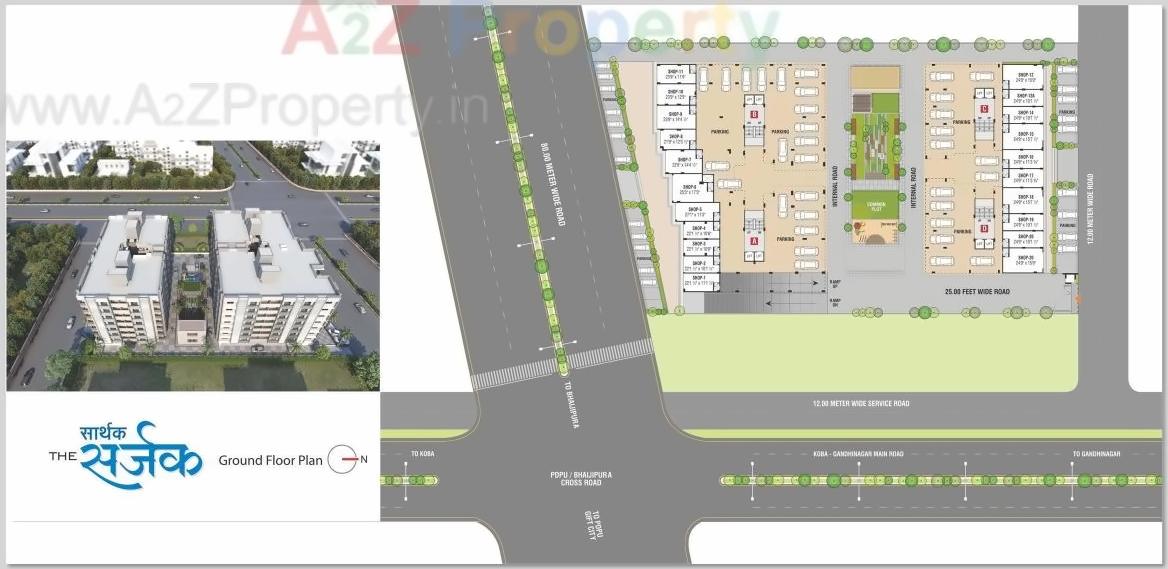 Layout of real estate project Sarthak The Sarjak located at Kudasan, Gandhinagar, Gujarat