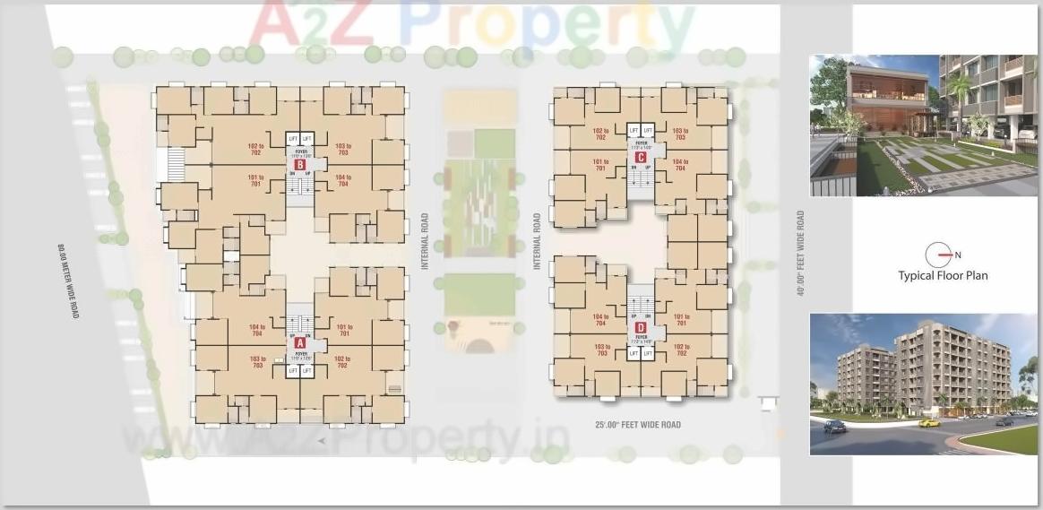 Layout of real estate project Sarthak The Sarjak located at Kudasan, Gandhinagar, Gujarat