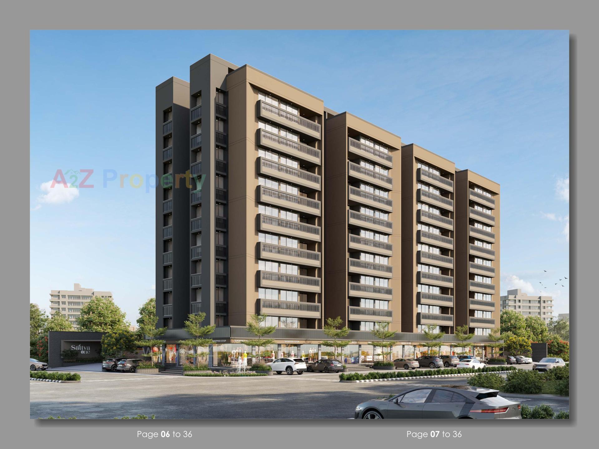 3D Elevation of real estate project Sattva One located at Kudasan, Gandhinagar, Gujarat