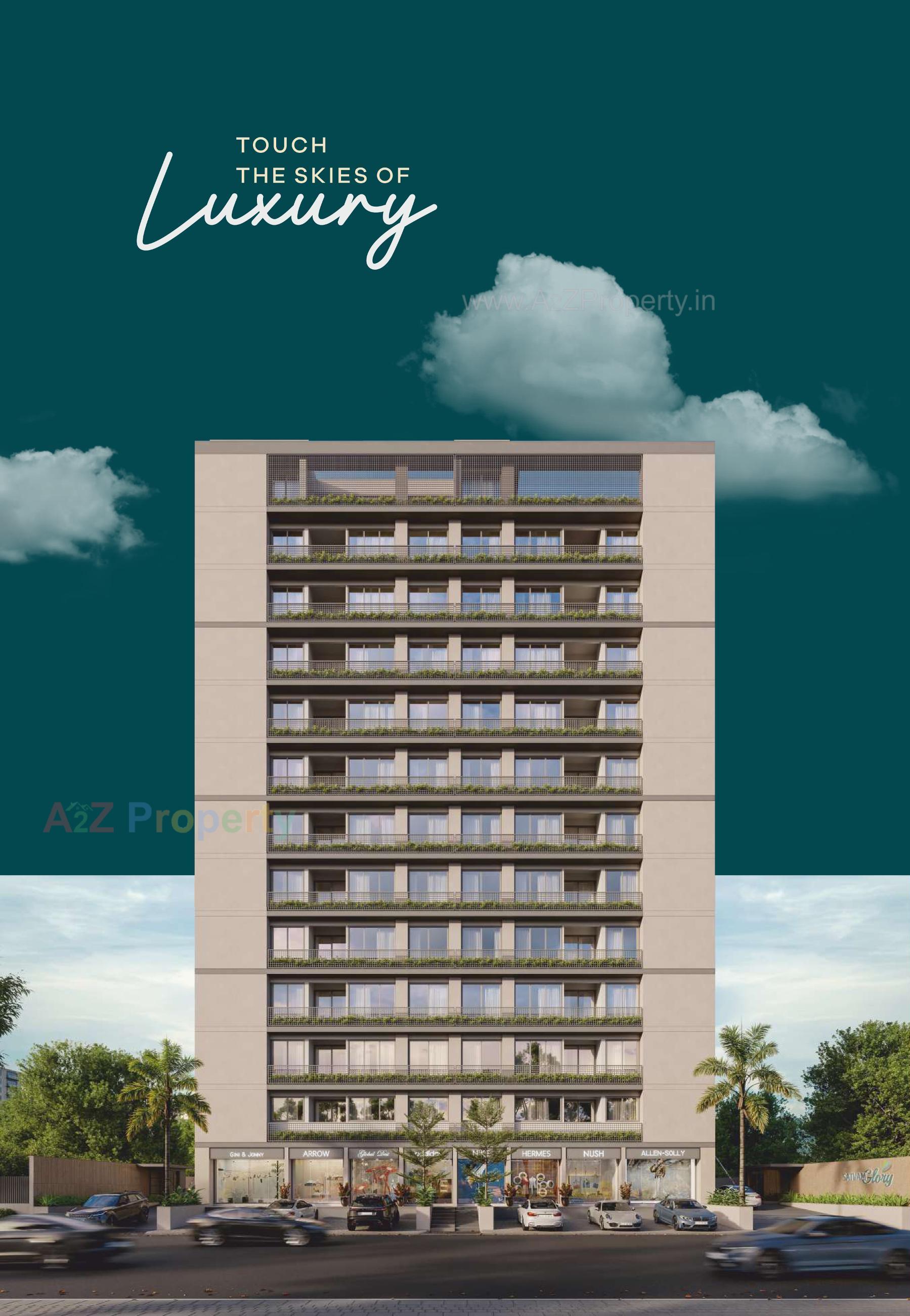 3D Elevation of real estate project Satvam Glory located at Sargasan, Gandhinagar, Gujarat