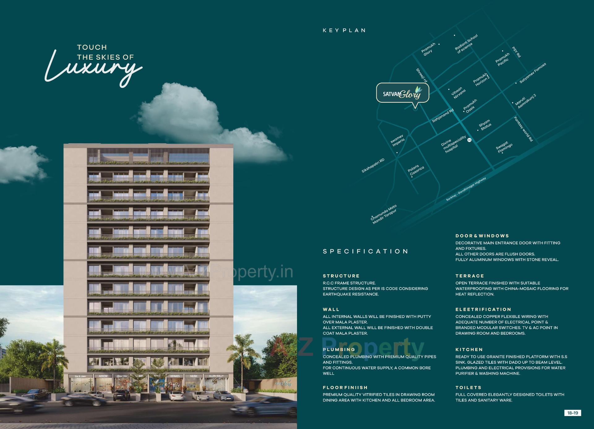  of real estate project Satvam Glory located at Sargasan, Gandhinagar, Gujarat