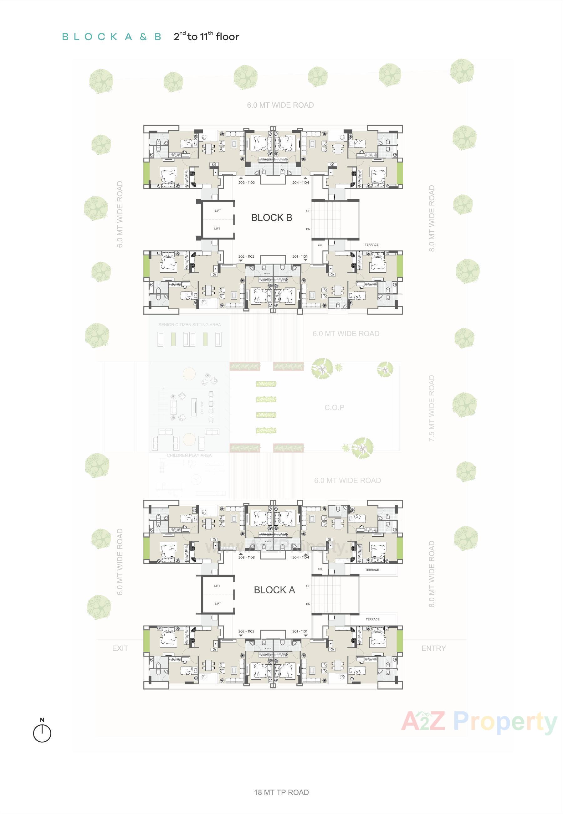 Layout of real estate project Satvam Glory located at Sargasan, Gandhinagar, Gujarat
