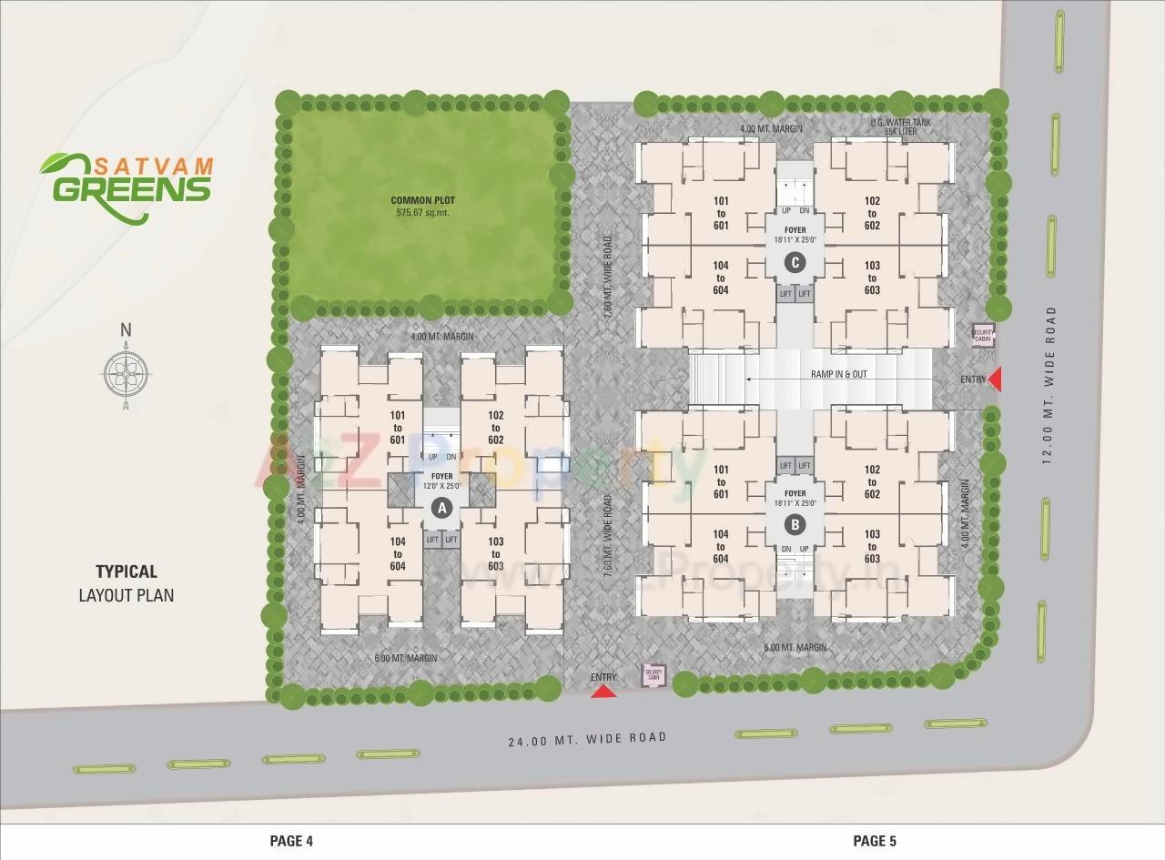 Layout of real estate project Satvam Greens located at Kudasan, Gandhinagar, Gujarat
