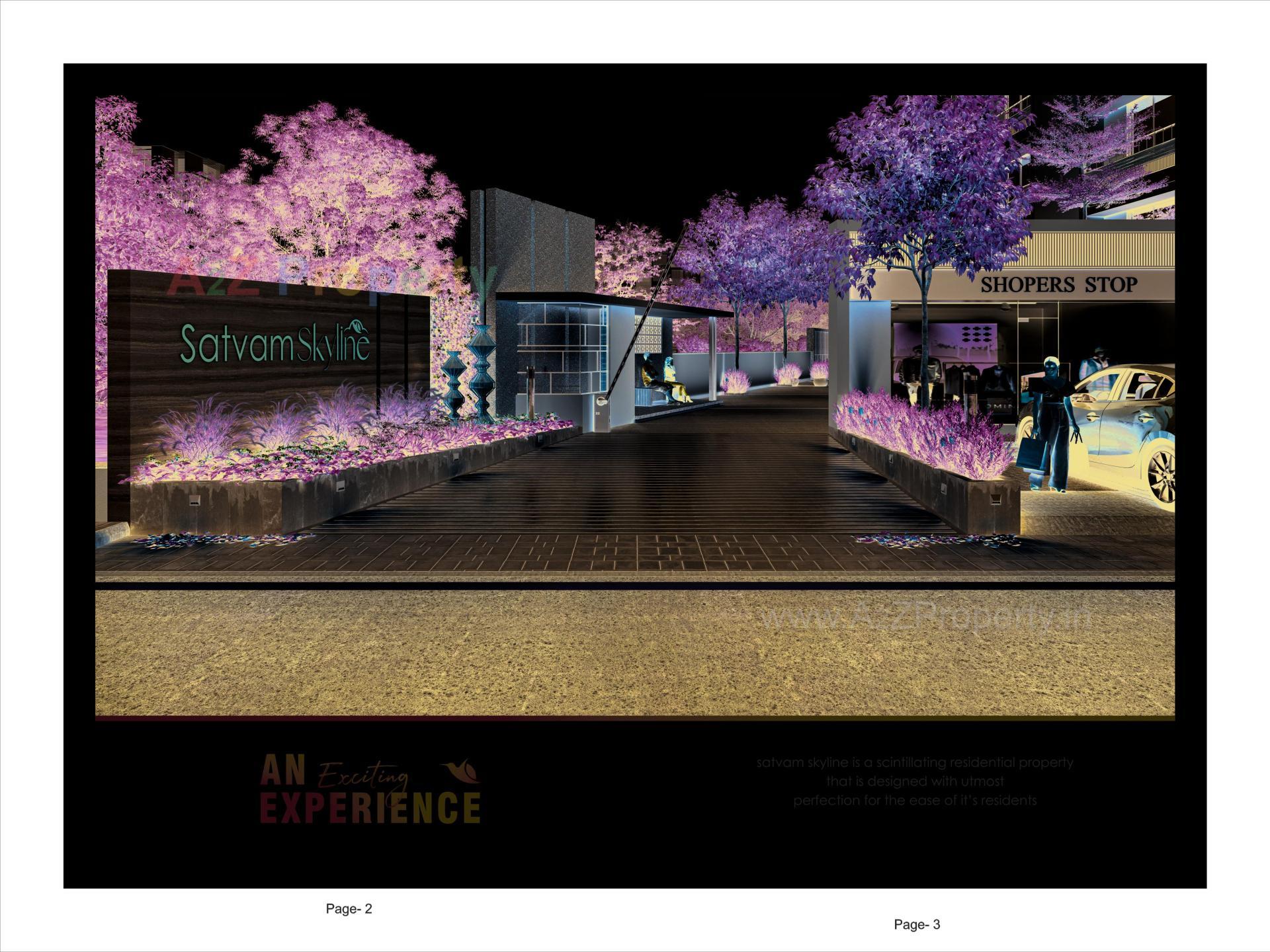 3D Elevation of real estate project Satvam Skyline located at Sargasan, Gandhinagar, Gujarat