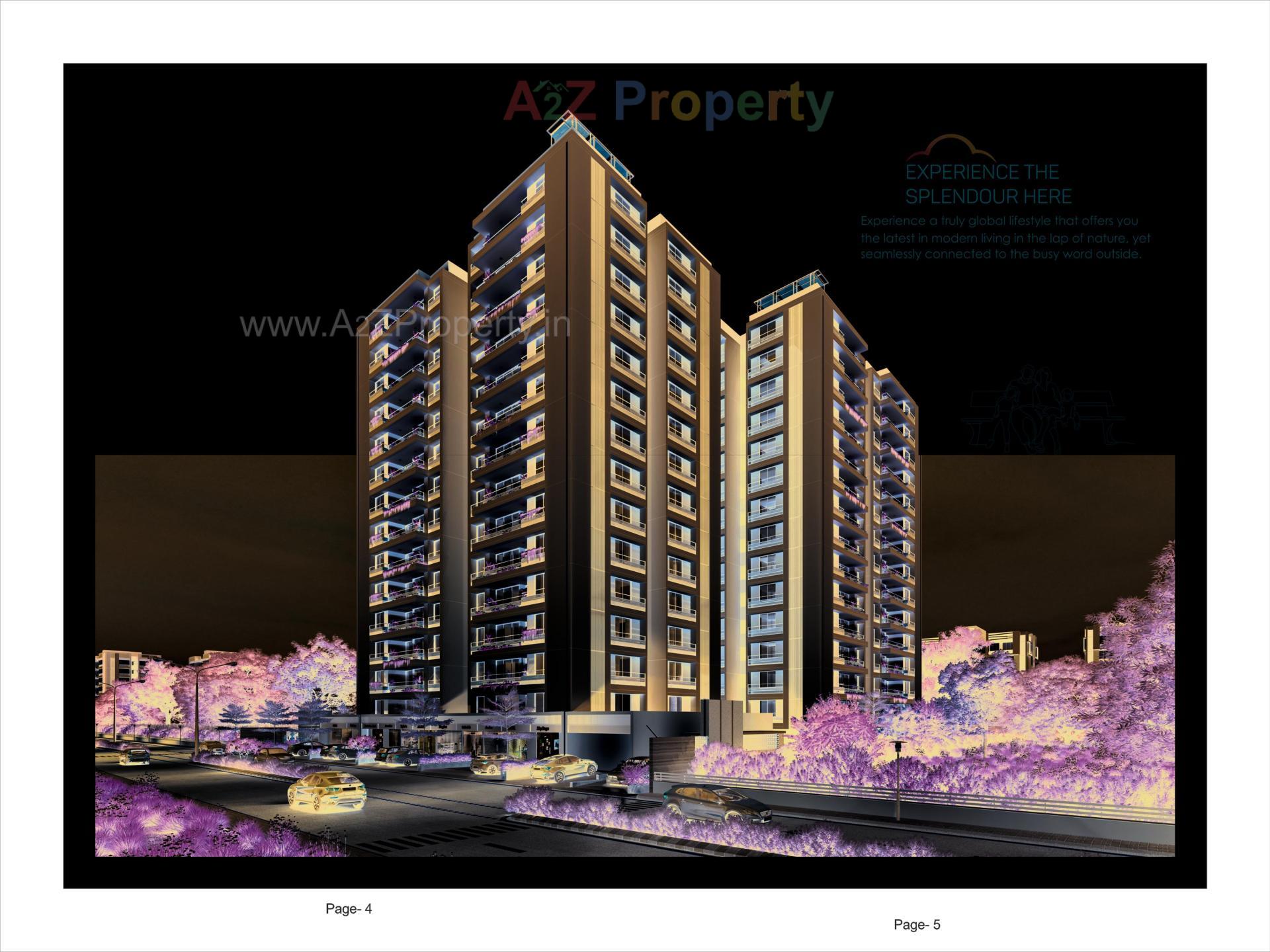 3D Elevation of real estate project Satvam Skyline located at Sargasan, Gandhinagar, Gujarat