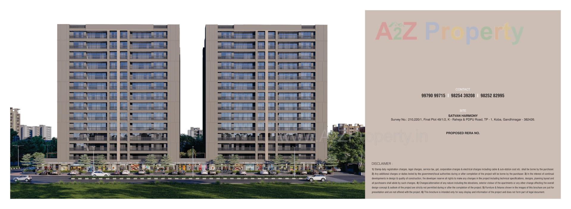 3D Elevation of real estate project Satvan Harmony located at Koba, Gandhinagar, Gujarat