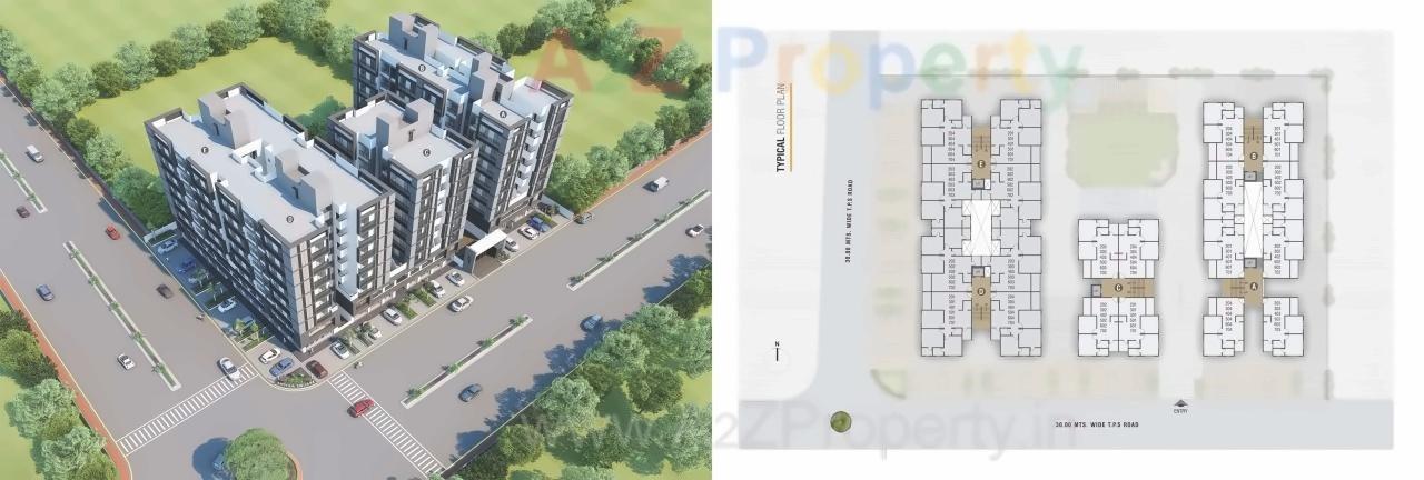 Layout of real estate project Satyaa Square located at Tragad, Gandhinagar, Gujarat