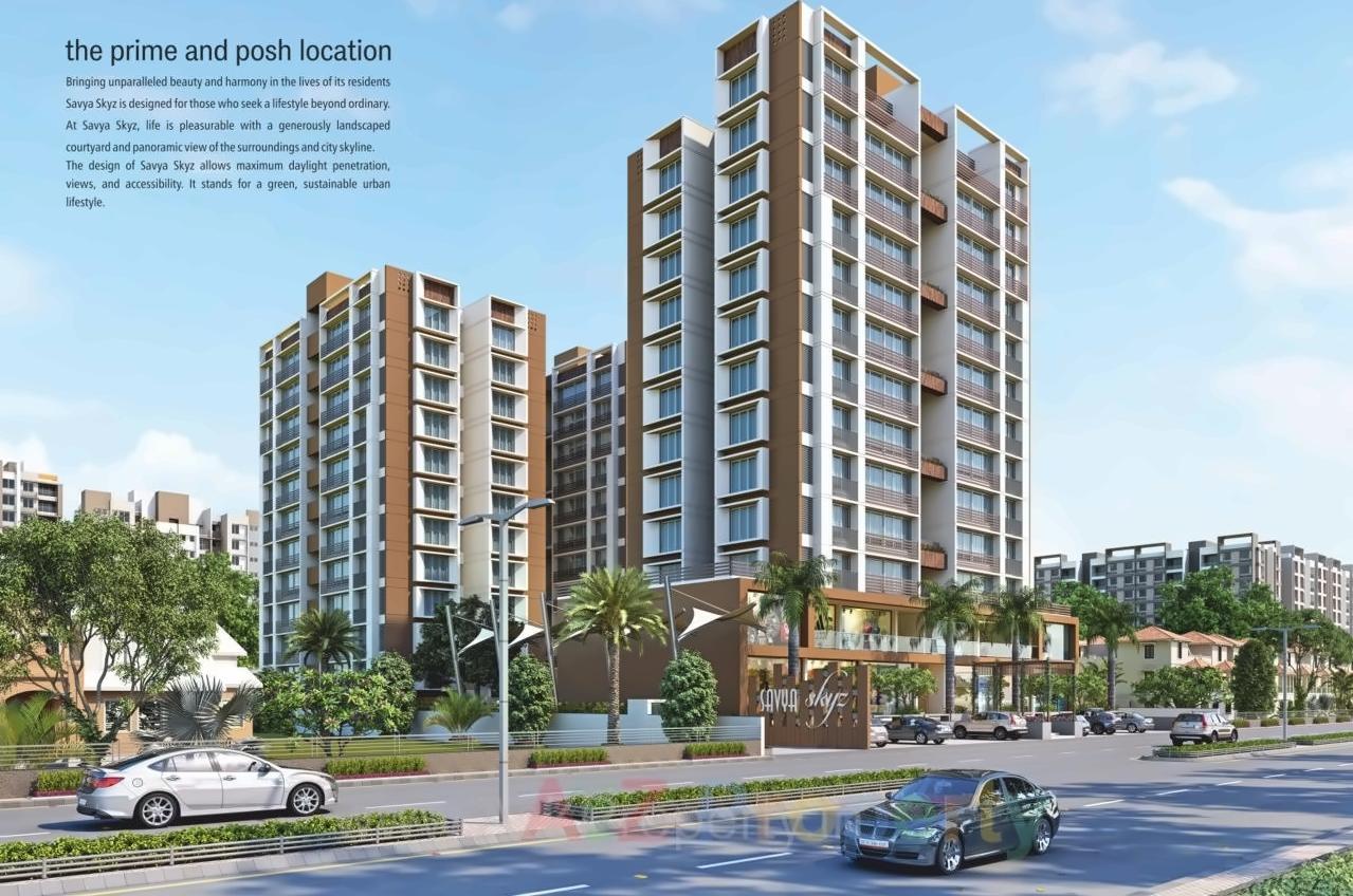 3D Elevation of real estate project Savya Skyz located at Gandhinagar, Gandhinagar, Gujarat