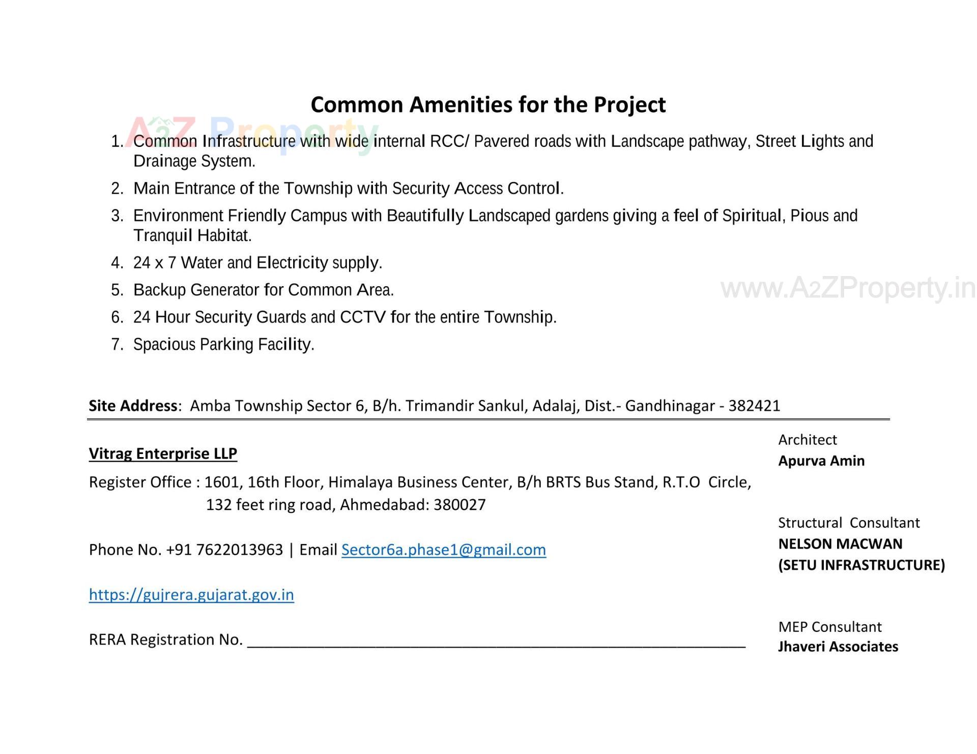  of real estate project Sector 6a located at Adalaj, Gandhinagar, Gujarat