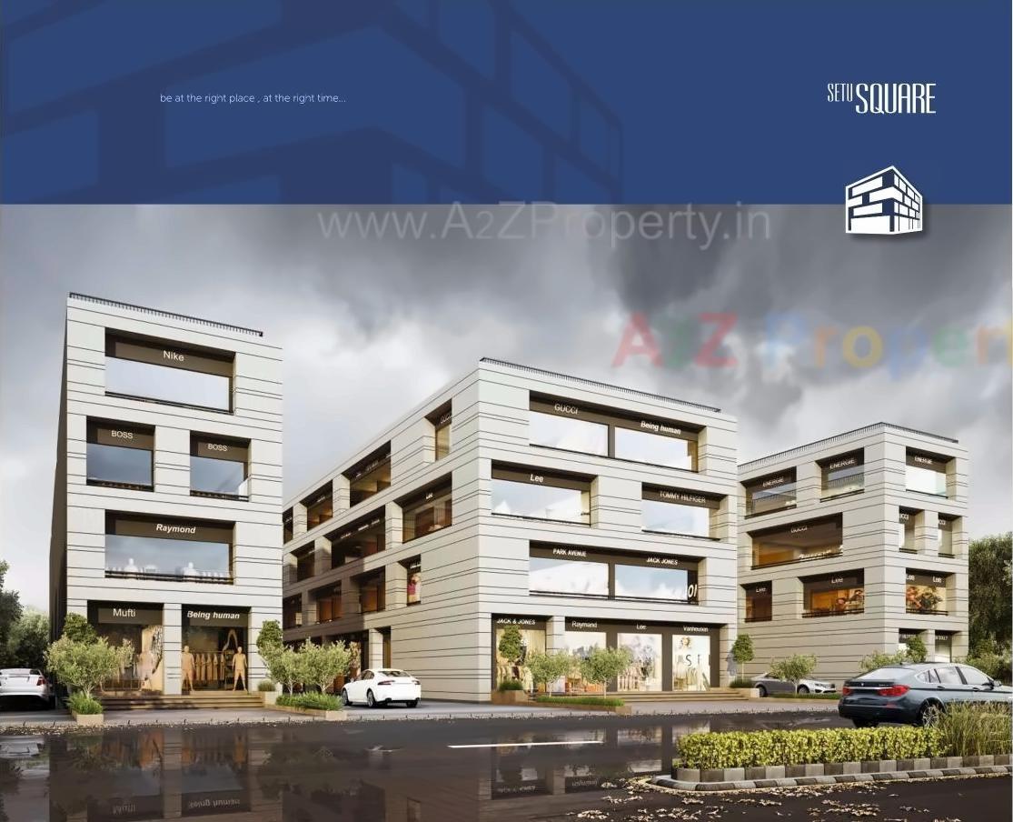 3D Elevation of real estate project Setu Square located at Chiloda, Gandhinagar, Gujarat